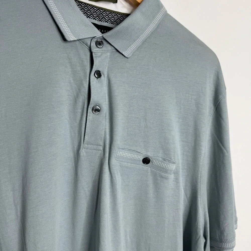 Ted Baker Men's Tortilla Tipped Polo‎ Pale Blue XXL Short Sleeves Preppy Casual